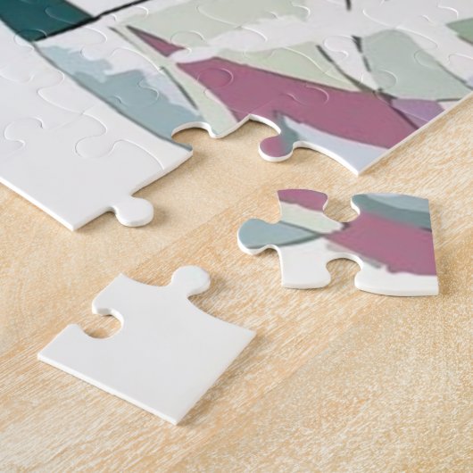 Moderne Skiloper in Kleurrijke Trui Legpuzzel (Zijkant)