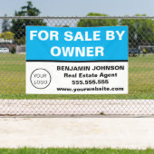 Moderne Sky Blue Vastgoed Realtor Te Koop Spandoek (Insitu)