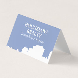 Moderne skyline gevouwen visitekaartje