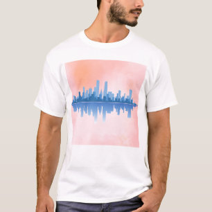 Moderne skyline reflectie – Urban CityScape Art T-shirt