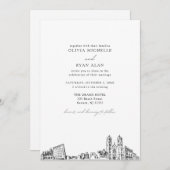 Moderne skyline zwart & wit newark bruiloft kaart (Voorkant / Achterkant)