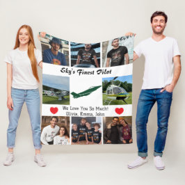 Moderne 'Sky's Finest Pilot', Vliegtuig, Fotocolla Fleece Deken