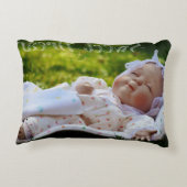 Moderne Slaap Baby Foto Accent Pillow Kussen (Achterkant)