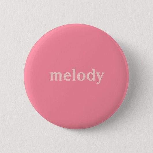 Moderne slaapkamer roze naam ronde button 5,7 cm (Voorkant)