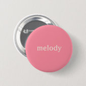 Moderne slaapkamer roze naam ronde button 5,7 cm (Voorkant /achterkant)