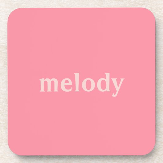 Moderne slaapzaal roze naam bier onderzetter (Voorkant)