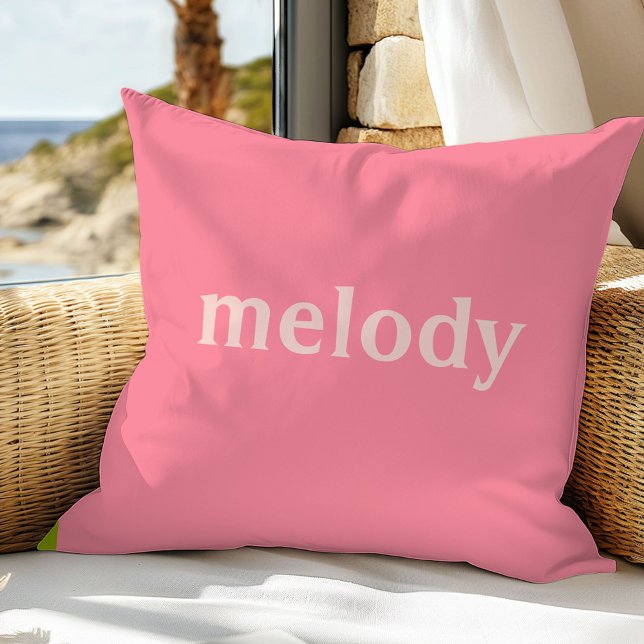 Moderne slaapzaal roze naam gooi kussen (Creator heeft geüpload)