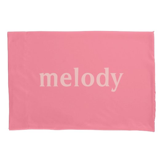 Moderne slaapzaal roze naam kussensloop (Voorkant)