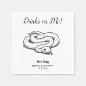 Moderne Slangen Bruiloft Cocktail Servetten  (Voorkant)