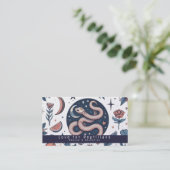 Moderne slangenreptielen redden bloemen visitekaartje (Staand voorkant)