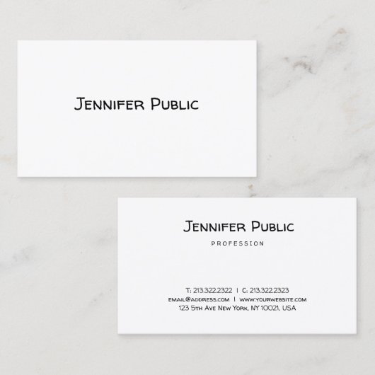 Moderne, slank Sjabloon met elegant handschrift Visitekaartje (Voorkant / Achterkant)