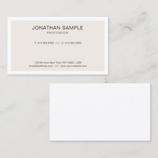 Moderne Slanke Chic Graphic Design Professional Visitekaartje (Voorkant / Achterkant)