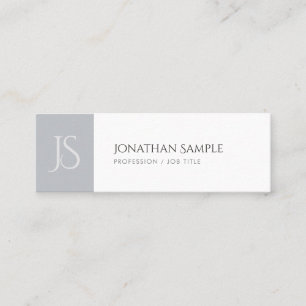 Moderne Slanke Chic Monogrammed Trendy Plain Mini Visitekaartje
