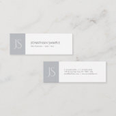 Moderne Slanke Chic Monogrammed Trendy Plain Mini Visitekaartje (Voorkant / Achterkant)