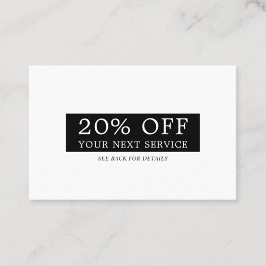 Moderne slanke doos - Elke kleur - Kortingsbon Kortingskaartje (Voorkant)