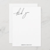 Moderne slanke elegante kalligrafie Eenvoudig dank Bedankkaart (Voorkant / Achterkant)