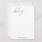 Moderne slanke elegante kalligrafie Eenvoudig dank Bedankkaart (Voorkant)