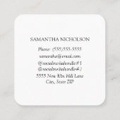 Moderne slanke foto Afstuderen naam bellen kaart Vierkante Visitekaartje (Achterkant)