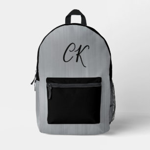 Moderne slanke grijs zilver gepersonaliseerde Init Bedrukte Rugzak