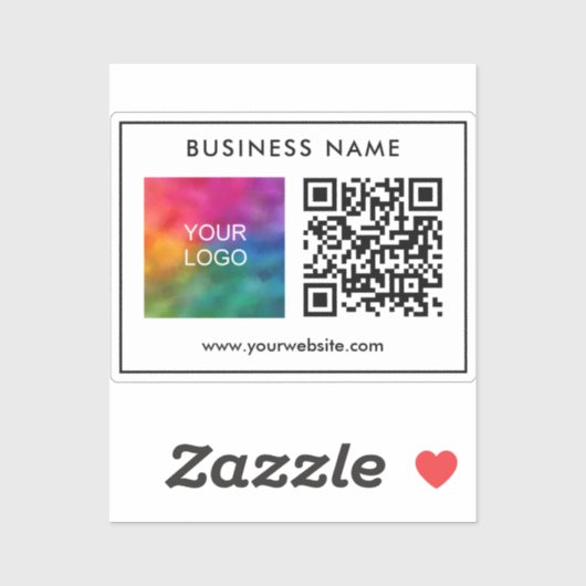 Moderne slanke Sjabloon QR Code Tekst Zakelijke Lo Sticker (Vel)