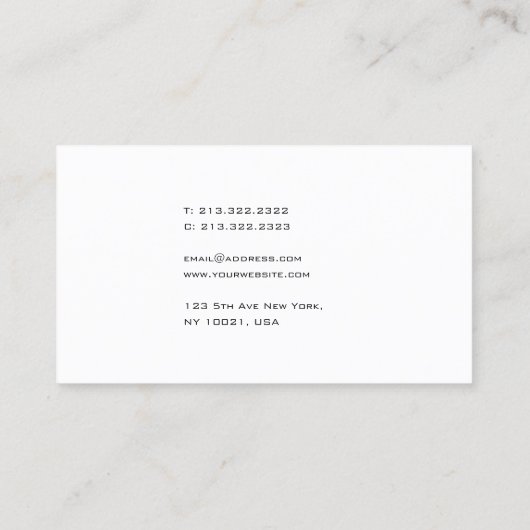 Moderne slanke Sjabloon Sophisticated Professional Visitekaartje (Achterkant)