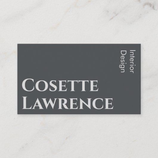 Moderne slanke Sophisticate Bold Charcoal Typograp Visitekaartje (Voorkant)