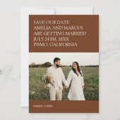Moderne & Slanke Typografie Bruiloft Bewaar onze D Kaart (Voorkant)