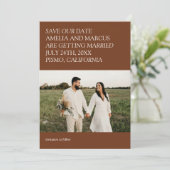 Moderne & Slanke Typografie Bruiloft Bewaar onze D Kaart (Staand voorkant)