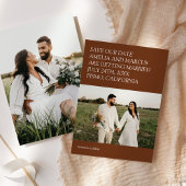 Moderne & Slanke Typografie Bruiloft Bewaar onze D Kaart