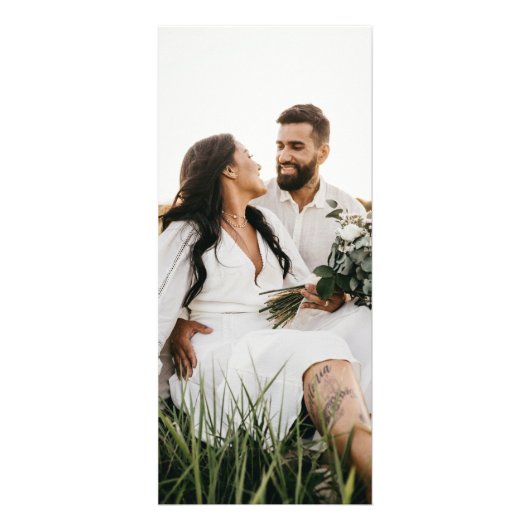 Moderne & Slanke Typografie Bruiloft Menu (Achterkant)