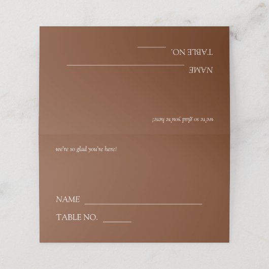 Moderne & Slanke Typografie Bruiloft Plaatskaartje (Buitenkant ongevouwen)