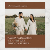 Moderne & Slanke Typografie Bruiloft Wijn Etiket (Enkel label)