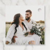 Moderne & Slanke Typografie Couple's Shower Bedankjes Labels (Achterkant)