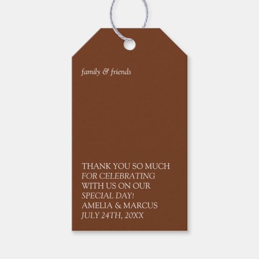 Moderne & Slanke Typografie Couple's Shower Cadeaulabel (Voorkant)