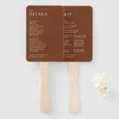 Moderne & Slanke Typografie Huwelijksprogramma Handwaaier (Voorkant en achterkant)