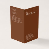 Moderne & Slanke Typografie Huwelijksprogramma Kaart (Buitenkant)