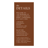 Moderne & Slanke Typografie Huwelijksprogramma Reclamekaart (Voorkant)