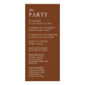 Moderne & Slanke Typografie Huwelijksprogramma Reclamekaart (Achterkant)