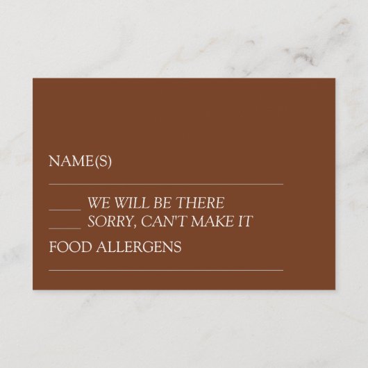 Moderne & Slanke Typografie RSVP Informatiekaartje (Achterkant)