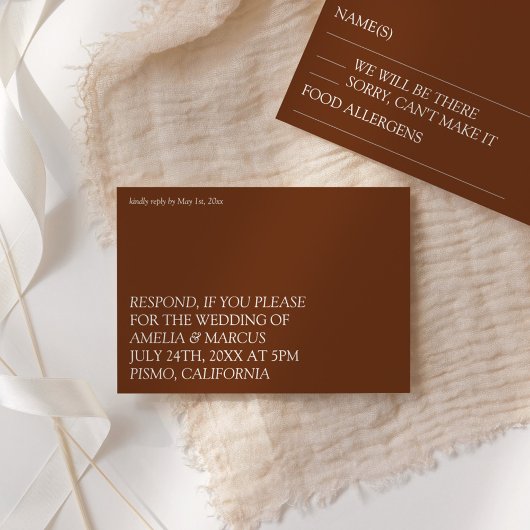 Moderne & Slanke Typografie RSVP Informatiekaartje