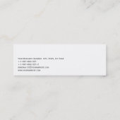 Moderne Slanke Witte Zwarte Script Visitekaartje (Achterkant)
