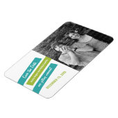 Moderne Slant sparen de Magnet van de Datum (Aqua/ Magneet (Linkerzijde)