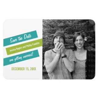 Moderne Slant sparen de Magnet van de Datum (Aqua/ Magneet