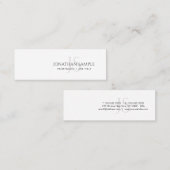 Moderne slaperige elegante monogram platina Trendy Mini Visitekaartje (Voorkant / Achterkant)