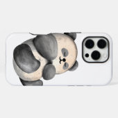 Moderne Slaperige Waterverf Panda iPhone Hoesje (Achterkant horizontaal)