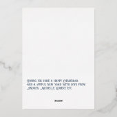 Moderne Slate Grey & Zilveren Kerstfoto Folie Feestdagenkaart (Achterkant)