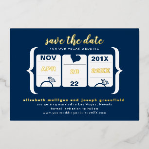 Moderne Slecht Machine Huwelijk Save the Date Foli Folie Uitnodiging