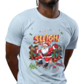 Moderne Sleight De hele dag Kerstmis en Santa Crew T-shirt