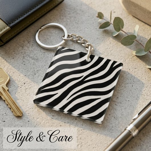 Moderne Sleutelhanger met Zebraprint Stijlvol Acce