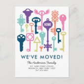 Moderne  sleutels We zijn verhuisd Aankondigingskaart (Voorkant)